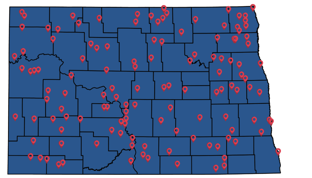 ND Map Pinned Locations