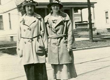 McKenzie County 1920 - Pioneer Museum of McKenzie County Collection - Two ladies in front of a house