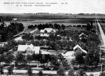 Hillsboro early 1900s - Birds Eye View From Court House, CE Fuller Photographer (used as postcard) 