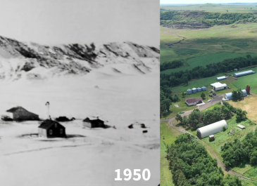 Fort Rice - "I grew up in Fort Rice, which is about 25 miles south of Mandan. The first picture was taken in about 1950. The second is what my parents turned it into. I’m beyond blessed to have grown up here." Melissa Karabensh, NDHFA Employee 