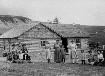 Amidon 1912- North Dakota Oral History Project Photograph Collection - George Clark family log house and ranch NW of Amidon