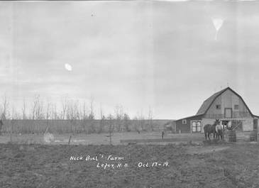 Lefor 1919 - A panoramic film negative of Nick Biel's Farm in Lefor ND taken Oct. 17, 1919 - Dickinson Museum Center