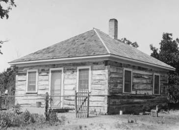 Trenton 1939 - Governor Administration John Moses Records - Claude Azure's log house, near Trenton 