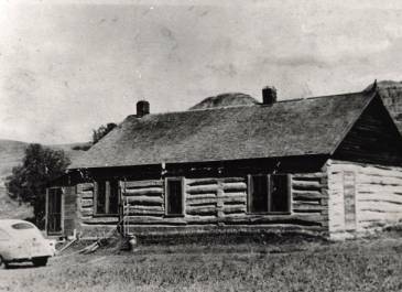 1913 - SHS 50 Years in the Saddle Club Collection - Log house built in 1913 by Sigrud and Olaf Engvold