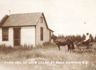 Watford City 1910 - Pioneer Museum of McKenzie County Collection - Farm residence of John Lilleslet near Watford