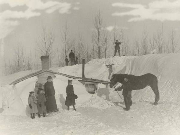 Homestead after blizzard 1910